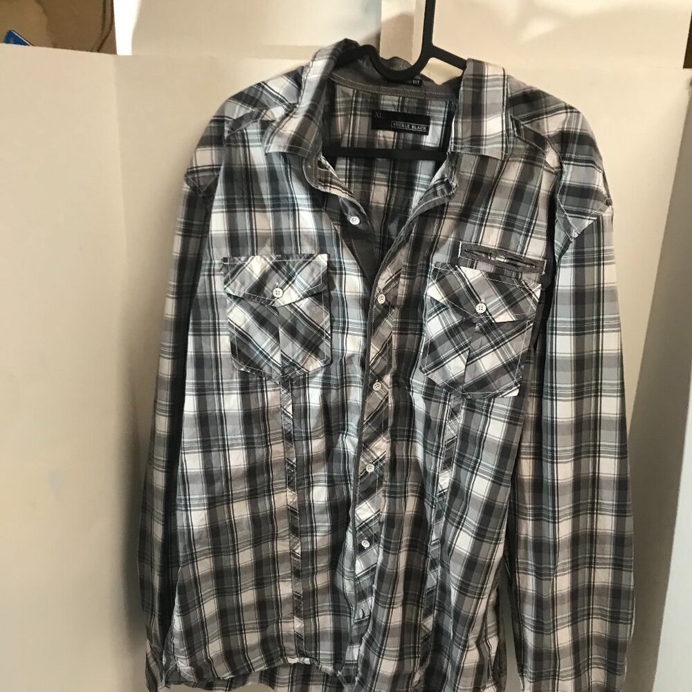 BUCKLE BLACK ATHLETIC FIT MENS SHIRT SIZE XL